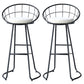 Glam Metal Bar and Counter Stool Low Back Stool with Gold Sled Base Black 2 Piece Set Clearhalo 'Bar Furniture' 'Bar Stools' 'bar_stools' 'furn' 'furn_bar_stools' 'Furniture' 'furniture_bar_stools' 'Kitchen & Dining Furniture' 4780080