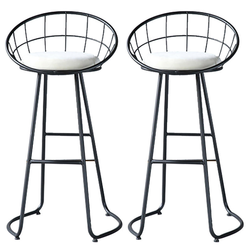 Glam Metal Bar and Counter Stool Low Back Stool with Gold Sled Base Black 2 Piece Set Clearhalo 'Bar Furniture' 'Bar Stools' 'bar_stools' 'furn' 'furn_bar_stools' 'Furniture' 'furniture_bar_stools' 'Kitchen & Dining Furniture' 4780080