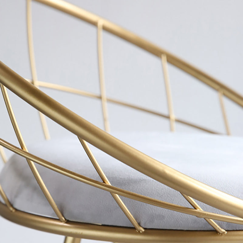 Glam Metal Bar and Counter Stool Low Back Stool with Gold Sled Base Clearhalo 'Bar Furniture' 'Bar Stools' 'bar_stools' 'furn' 'furn_bar_stools' 'Furniture' 'furniture_bar_stools' 'Kitchen & Dining Furniture' 4780081