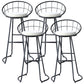 Glam Metal Bar and Counter Stool Low Back Stool with Gold Sled Base Black 4 Piece Set Clearhalo 'Bar Furniture' 'Bar Stools' 'bar_stools' 'furn' 'furn_bar_stools' 'Furniture' 'furniture_bar_stools' 'Kitchen & Dining Furniture' 4780082
