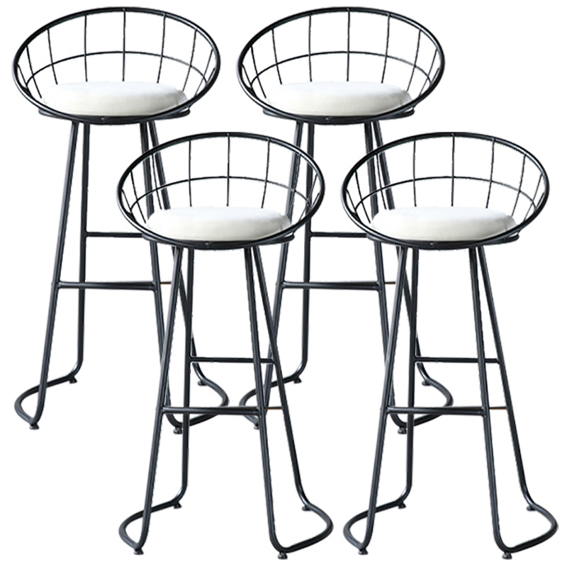 Glam Metal Bar and Counter Stool Low Back Stool with Gold Sled Base Black 4 Piece Set Clearhalo 'Bar Furniture' 'Bar Stools' 'bar_stools' 'furn' 'furn_bar_stools' 'Furniture' 'furniture_bar_stools' 'Kitchen & Dining Furniture' 4780082