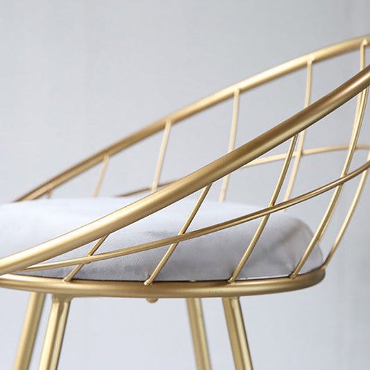 Glam Metal Bar and Counter Stool Low Back Stool with Gold Sled Base Clearhalo 'Bar Furniture' 'Bar Stools' 'bar_stools' 'furn' 'furn_bar_stools' 'Furniture' 'furniture_bar_stools' 'Kitchen & Dining Furniture' 4780083