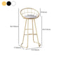 Glam Metal Bar and Counter Stool Low Back Stool with Gold Sled Base Clearhalo 'Bar Furniture' 'Bar Stools' 'bar_stools' 'furn' 'furn_bar_stools' 'Furniture' 'furniture_bar_stools' 'Kitchen & Dining Furniture' 4780085