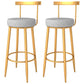 Glam Metal Bar and Counter Stool Low Back Stool with 4 Legs in Gold Dark Gray 2 Piece Set Clearhalo 'Bar Furniture' 'Bar Stools' 'bar_stools' 'furn' 'furn_bar_stools' 'Furniture' 'furniture_bar_stools' 'Kitchen & Dining Furniture' 4780089