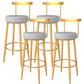 Glam Metal Bar and Counter Stool Low Back Stool with 4 Legs in Gold Dark Gray 4 Piece Set Clearhalo 'Bar Furniture' 'Bar Stools' 'bar_stools' 'furn' 'furn_bar_stools' 'Furniture' 'furniture_bar_stools' 'Kitchen & Dining Furniture' 4780091