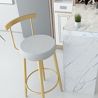 Glam Metal Bar and Counter Stool Low Back Stool with 4 Legs in Gold Clearhalo 'Bar Furniture' 'Bar Stools' 'bar_stools' 'furn' 'furn_bar_stools' 'Furniture' 'furniture_bar_stools' 'Kitchen & Dining Furniture' 4780098