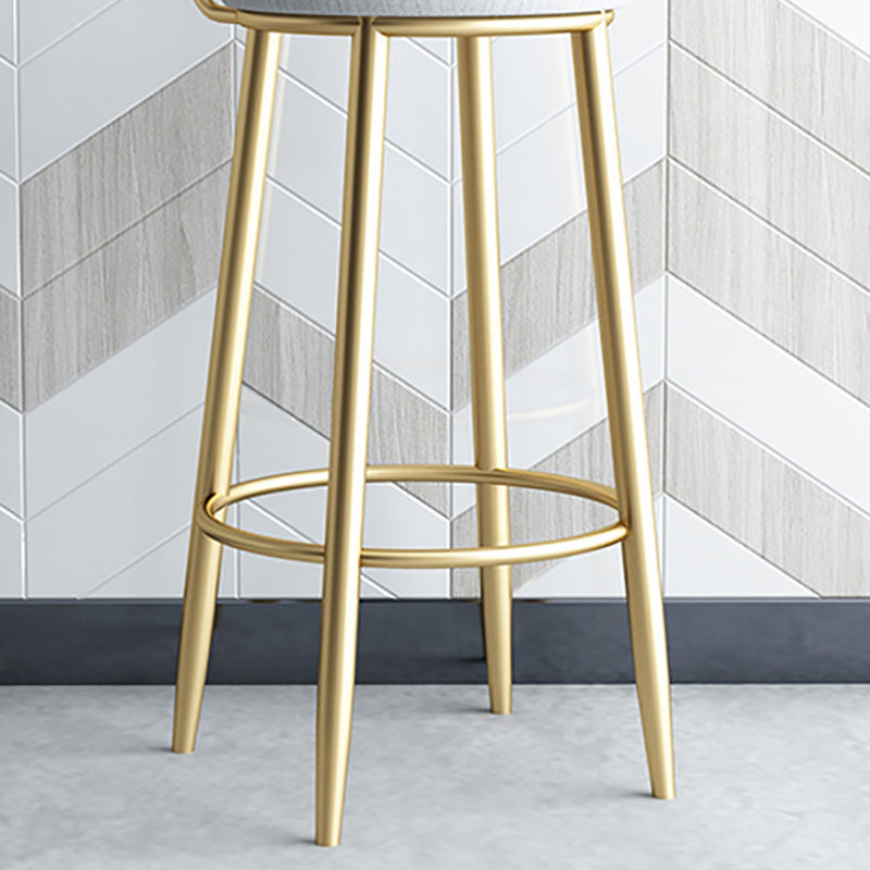 Glam Metal Bar and Counter Stool Low Back Stool with 4 Legs in Gold Clearhalo 'Bar Furniture' 'Bar Stools' 'bar_stools' 'furn' 'furn_bar_stools' 'Furniture' 'furniture_bar_stools' 'Kitchen & Dining Furniture' 4780099