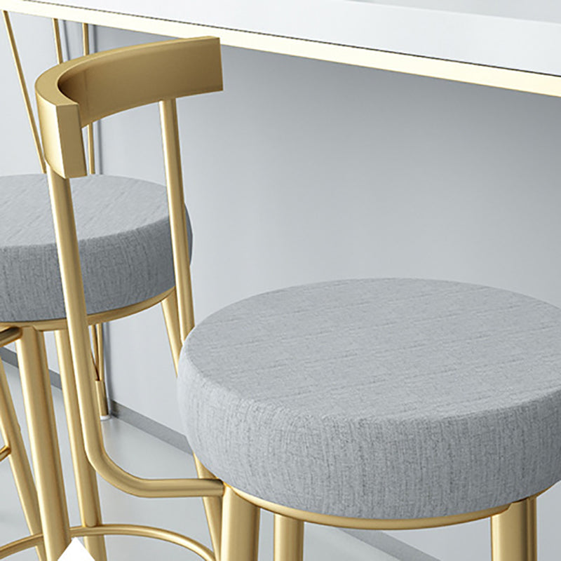 Glam Metal Bar and Counter Stool Low Back Stool with 4 Legs in Gold Clearhalo 'Bar Furniture' 'Bar Stools' 'bar_stools' 'furn' 'furn_bar_stools' 'Furniture' 'furniture_bar_stools' 'Kitchen & Dining Furniture' 4780100