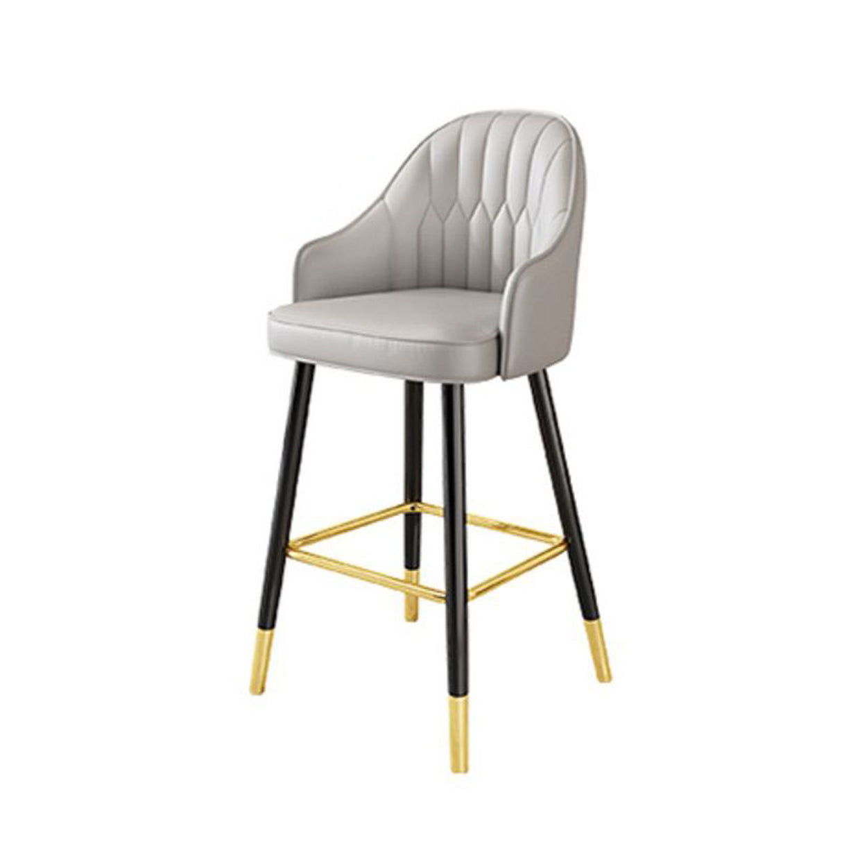 Contemporary Metal Kitchen Dining Room Arm Stool Low Back Bar Stool Grey 1 Piece Clearhalo 'Bar Furniture' 'Bar Stools' 'bar_stools' 'Furniture' 'furniture_bar_stools' 'Kitchen & Dining Furniture' 4780155