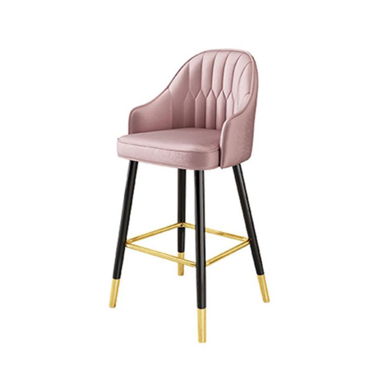 Contemporary Metal Kitchen Dining Room Arm Stool Low Back Bar Stool Pink 1 Piece Clearhalo 'Bar Furniture' 'Bar Stools' 'bar_stools' 'Furniture' 'furniture_bar_stools' 'Kitchen & Dining Furniture' 4780157