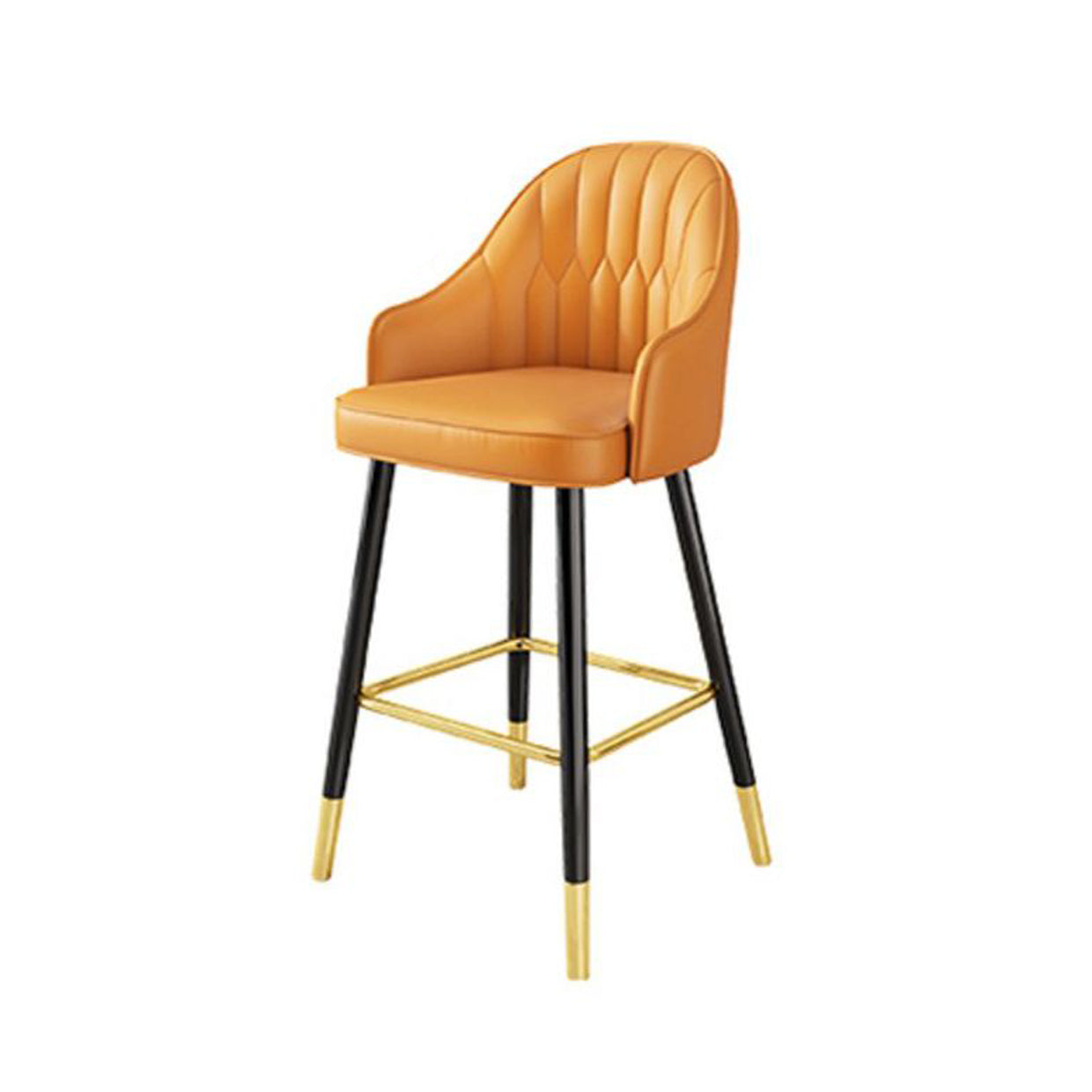 Contemporary Metal Kitchen Dining Room Arm Stool Low Back Bar Stool Orange 1 Piece Clearhalo 'Bar Furniture' 'Bar Stools' 'bar_stools' 'Furniture' 'furniture_bar_stools' 'Kitchen & Dining Furniture' 4780159