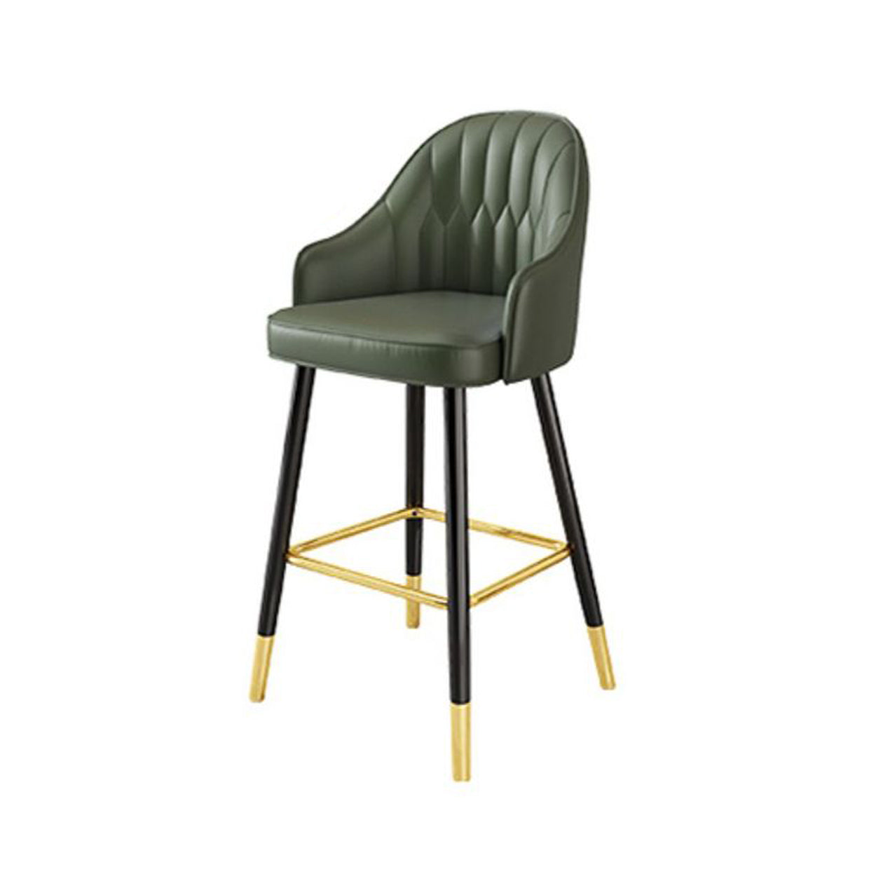 Contemporary Metal Kitchen Dining Room Arm Stool Low Back Bar Stool Green 1 Piece Clearhalo 'Bar Furniture' 'Bar Stools' 'bar_stools' 'Furniture' 'furniture_bar_stools' 'Kitchen & Dining Furniture' 4780162