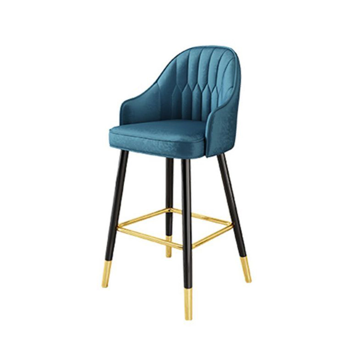 Contemporary Metal Kitchen Dining Room Arm Stool Low Back Bar Stool Royal Blue 1 Piece Clearhalo 'Bar Furniture' 'Bar Stools' 'bar_stools' 'Furniture' 'furniture_bar_stools' 'Kitchen & Dining Furniture' 4780164