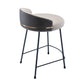 Contemporary Bar and Counter Stool Low Back Stool with 4 Legs in Black Grey 1 Piece Counter Stool (24"H) Clearhalo 'Bar Furniture' 'Bar Stools' 'bar_stools' 'furn' 'furn_bar_stools' 'Furniture' 'furniture_bar_stools' 'Kitchen & Dining Furniture' 4780175