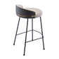 Contemporary Bar and Counter Stool Low Back Stool with 4 Legs in Black Grey 1 Piece Bar Stool (28" H) Clearhalo 'Bar Furniture' 'Bar Stools' 'bar_stools' 'furn' 'furn_bar_stools' 'Furniture' 'furniture_bar_stools' 'Kitchen & Dining Furniture' 4780176