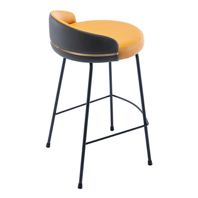 Contemporary Bar and Counter Stool Low Back Stool with 4 Legs in Black Clearhalo 'Bar Furniture' 'Bar Stools' 'bar_stools' 'furn' 'furn_bar_stools' 'Furniture' 'furniture_bar_stools' 'Kitchen & Dining Furniture' 4780182