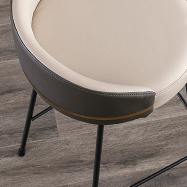 Contemporary Bar and Counter Stool Low Back Stool with 4 Legs in Black Clearhalo 'Bar Furniture' 'Bar Stools' 'bar_stools' 'furn' 'furn_bar_stools' 'Furniture' 'furniture_bar_stools' 'Kitchen & Dining Furniture' 4780185