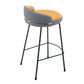 Contemporary Bar and Counter Stool Low Back Stool with 4 Legs in Black White-Saffron 1 Piece Bar Stool (28" H) Clearhalo 'Bar Furniture' 'Bar Stools' 'bar_stools' 'furn' 'furn_bar_stools' 'Furniture' 'furniture_bar_stools' 'Kitchen & Dining Furniture' 4780188