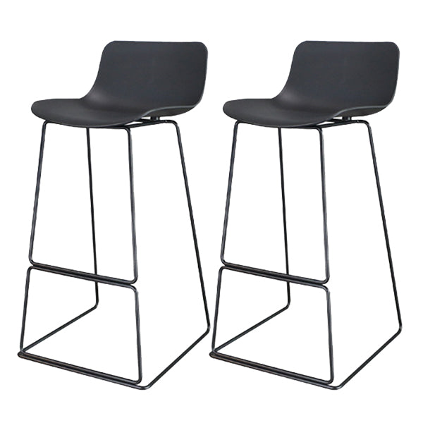 Modern Style Bar-stool Plastic Counter Bar Stool with Metal Legs for Restaurant Black 2 Piece Set Clearhalo 'Bar Furniture' 'Bar Stools' 'bar_stools' 'furn' 'furn_bar_stools' 'Furniture' 'furniture_bar_stools' 'Kitchen & Dining Furniture' 4780199