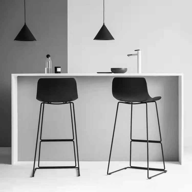 Modern Style Bar-stool Plastic Counter Bar Stool with Metal Legs for Restaurant Clearhalo 'Bar Furniture' 'Bar Stools' 'bar_stools' 'furn' 'furn_bar_stools' 'Furniture' 'furniture_bar_stools' 'Kitchen & Dining Furniture' 4780201