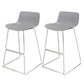 Modern Style Bar-stool Plastic Counter Bar Stool with Metal Legs for Restaurant Silver Gray 2 Piece Set Clearhalo 'Bar Furniture' 'Bar Stools' 'bar_stools' 'furn' 'furn_bar_stools' 'Furniture' 'furniture_bar_stools' 'Kitchen & Dining Furniture' 4780211
