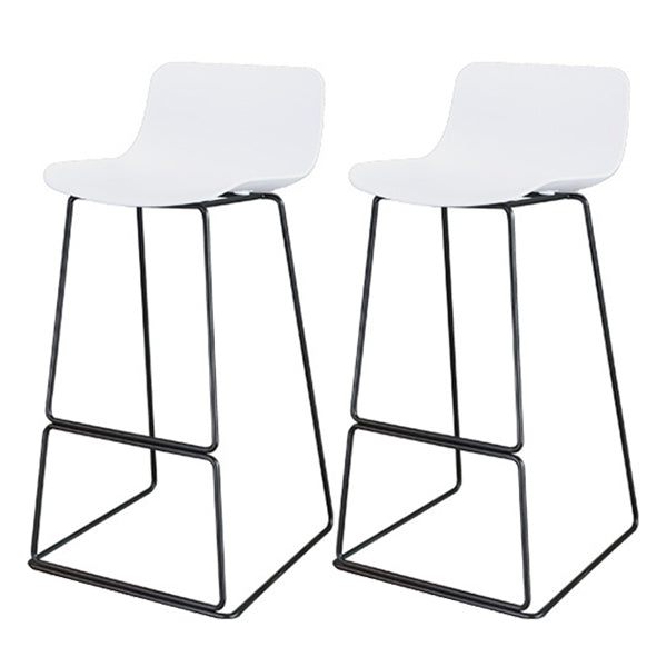 Modern Style Bar-stool Plastic Counter Bar Stool with Metal Legs for Restaurant White-Black 2 Piece Set Clearhalo 'Bar Furniture' 'Bar Stools' 'bar_stools' 'furn' 'furn_bar_stools' 'Furniture' 'furniture_bar_stools' 'Kitchen & Dining Furniture' 4780213
