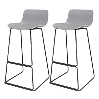Modern Style Bar-stool Plastic Counter Bar Stool with Metal Legs for Restaurant Light Gray-Black 2 Piece Set Clearhalo 'Bar Furniture' 'Bar Stools' 'bar_stools' 'furn' 'furn_bar_stools' 'Furniture' 'furniture_bar_stools' 'Kitchen & Dining Furniture' 4780214