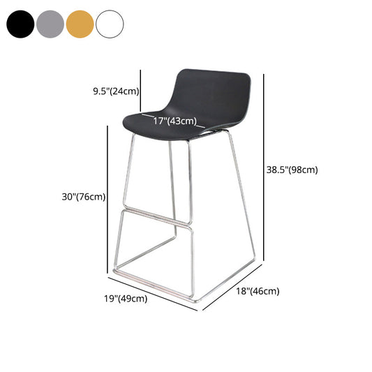 Modern Style Bar-stool Plastic Counter Bar Stool with Metal Legs for Restaurant Clearhalo 'Bar Furniture' 'Bar Stools' 'bar_stools' 'furn' 'furn_bar_stools' 'Furniture' 'furniture_bar_stools' 'Kitchen & Dining Furniture' 4780216