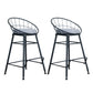 Glam Metal Bar and Counter Stool Round Low Back Stool with 4 Legs Black 2 Piece Set Counter Stool(26"H) Clearhalo 'Bar Furniture' 'Bar Stools' 'bar_stools' 'furn' 'furn_bar_stools' 'Furniture' 'furniture_bar_stools' 'Kitchen & Dining Furniture' 4780220