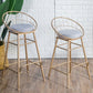 Glam Metal Bar and Counter Stool Round Low Back Stool with 4 Legs Clearhalo 'Bar Furniture' 'Bar Stools' 'bar_stools' 'furn' 'furn_bar_stools' 'Furniture' 'furniture_bar_stools' 'Kitchen & Dining Furniture' 4780221