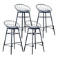 Glam Metal Bar and Counter Stool Round Low Back Stool with 4 Legs Black 4 Piece Set Bar Stool(30"H) Clearhalo 'Bar Furniture' 'Bar Stools' 'bar_stools' 'furn' 'furn_bar_stools' 'Furniture' 'furniture_bar_stools' 'Kitchen & Dining Furniture' 4780228