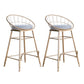 Glam Metal Bar and Counter Stool Round Low Back Stool with 4 Legs Gold 2 Piece Set Counter Stool(26"H) Clearhalo 'Bar Furniture' 'Bar Stools' 'bar_stools' 'furn' 'furn_bar_stools' 'Furniture' 'furniture_bar_stools' 'Kitchen & Dining Furniture' 4780231