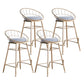 Glam Metal Bar and Counter Stool Round Low Back Stool with 4 Legs Gold 4 Piece Set Counter Stool(26"H) Clearhalo 'Bar Furniture' 'Bar Stools' 'bar_stools' 'furn' 'furn_bar_stools' 'Furniture' 'furniture_bar_stools' 'Kitchen & Dining Furniture' 4780233
