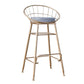 Glam Metal Bar and Counter Stool Round Low Back Stool with 4 Legs Gold 1 Piece Bar Stool(30"H) Clearhalo 'Bar Furniture' 'Bar Stools' 'bar_stools' 'furn' 'furn_bar_stools' 'Furniture' 'furniture_bar_stools' 'Kitchen & Dining Furniture' 4780235