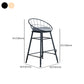 Glam Metal Bar and Counter Stool Round Low Back Stool with 4 Legs Clearhalo 'Bar Furniture' 'Bar Stools' 'bar_stools' 'furn' 'furn_bar_stools' 'Furniture' 'furniture_bar_stools' 'Kitchen & Dining Furniture' 4780238