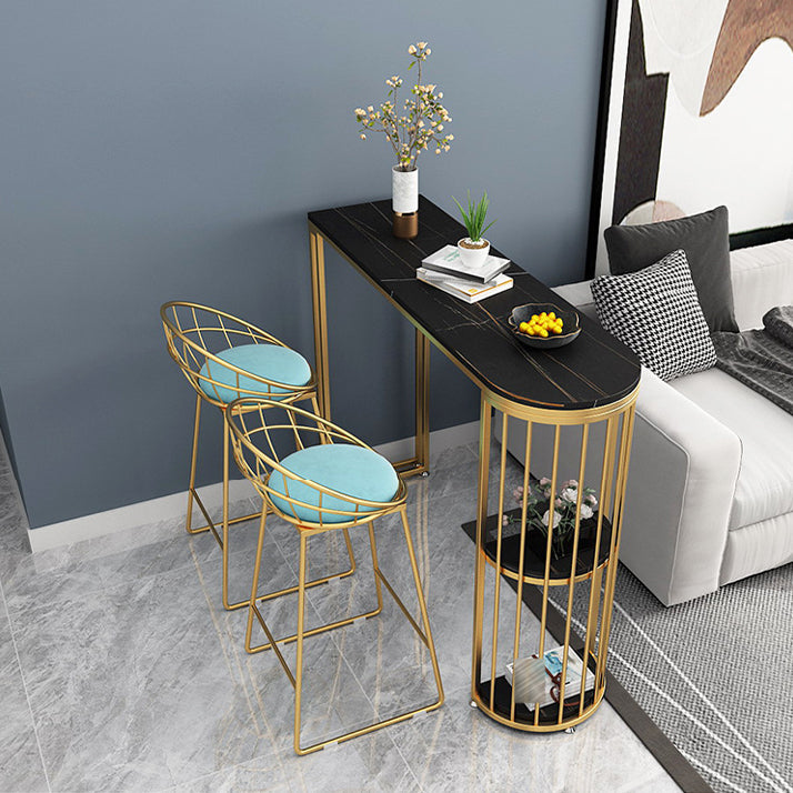 Glam Metal Bar and Counter Stool Low Back Stool with Sled Base Clearhalo 'Bar Furniture' 'Bar Stools' 'bar_stools' 'furn' 'furn_bar_stools' 'Furniture' 'furniture_bar_stools' 'Kitchen & Dining Furniture' 4780253