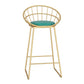 Glam Metal Bar and Counter Stool Low Back Stool with Sled Base Green 1 Piece Clearhalo 'Bar Furniture' 'Bar Stools' 'bar_stools' 'furn' 'furn_bar_stools' 'Furniture' 'furniture_bar_stools' 'Kitchen & Dining Furniture' 4780260
