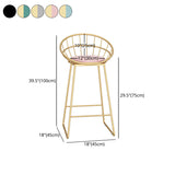 Glam Metal Bar and Counter Stool Low Back Stool with Sled Base Clearhalo 'Bar Furniture' 'Bar Stools' 'bar_stools' 'furn' 'furn_bar_stools' 'Furniture' 'furniture_bar_stools' 'Kitchen & Dining Furniture' 4780263