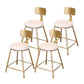 Glam Metal Bar and Counter Stool Low Back Stool with 4 Gold Legs 4 Piece Set Short Stool(18"H) Clearhalo 'Bar Furniture' 'Bar Stools' 'bar_stools' 'furn' 'furn_bar_stools' 'Furniture' 'furniture_bar_stools' 'Kitchen & Dining Furniture' 4780268