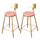 Glam Metal Bar and Counter Stool Low Back Stool with 4 Gold Legs 2 Piece Set Counter Stool(26"H) Clearhalo 'Bar Furniture' 'Bar Stools' 'bar_stools' 'furn' 'furn_bar_stools' 'Furniture' 'furniture_bar_stools' 'Kitchen & Dining Furniture' 4780272