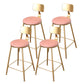 Glam Metal Bar and Counter Stool Low Back Stool with 4 Gold Legs 4 Piece Set Counter Stool(26"H) Clearhalo 'Bar Furniture' 'Bar Stools' 'bar_stools' 'furn' 'furn_bar_stools' 'Furniture' 'furniture_bar_stools' 'Kitchen & Dining Furniture' 4780274
