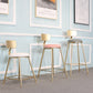 Glam Metal Bar and Counter Stool Low Back Stool with 4 Gold Legs Clearhalo 'Bar Furniture' 'Bar Stools' 'bar_stools' 'furn' 'furn_bar_stools' 'Furniture' 'furniture_bar_stools' 'Kitchen & Dining Furniture' 4780278