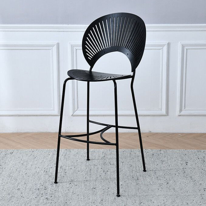 Contemporary Wood Bar and Counter Stool Low Back Stool with 4 Legs Black 1 Piece Clearhalo 'Bar Furniture' 'Bar Stools' 'bar_stools' 'furn' 'furn_bar_stools' 'Furniture' 'furniture_bar_stools' 'Kitchen & Dining Furniture' 4780286