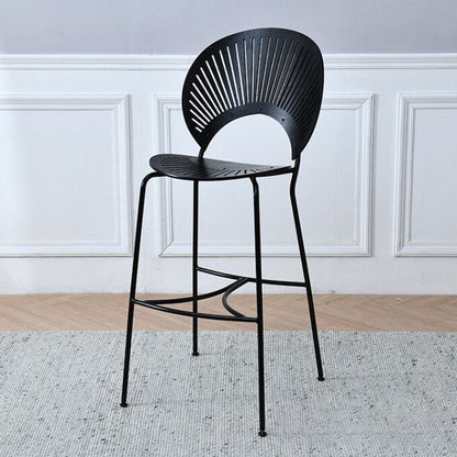 Contemporary Wood Bar and Counter Stool Low Back Stool with 4 Legs Black 1 Piece Clearhalo 'Bar Furniture' 'Bar Stools' 'bar_stools' 'furn' 'furn_bar_stools' 'Furniture' 'furniture_bar_stools' 'Kitchen & Dining Furniture' 4780286