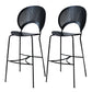 Contemporary Wood Bar and Counter Stool Low Back Stool with 4 Legs Black 2 Piece Set Clearhalo 'Bar Furniture' 'Bar Stools' 'bar_stools' 'furn' 'furn_bar_stools' 'Furniture' 'furniture_bar_stools' 'Kitchen & Dining Furniture' 4780287