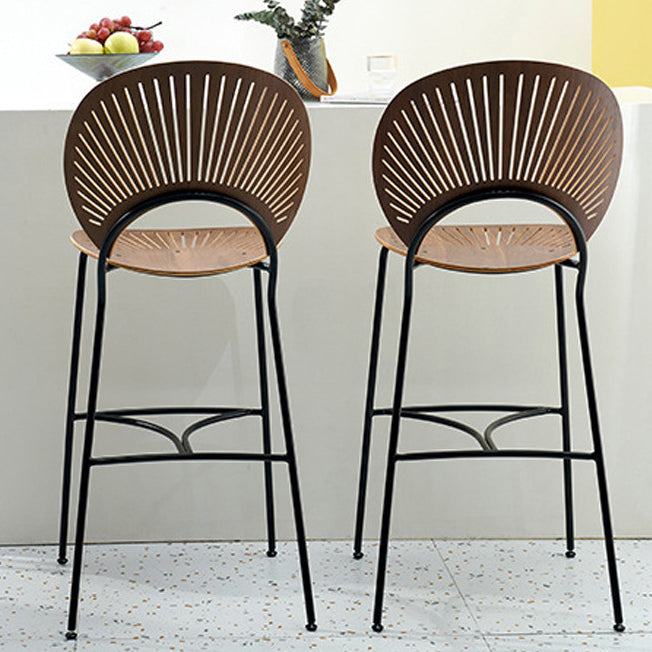 Contemporary Wood Bar and Counter Stool Low Back Stool with 4 Legs Clearhalo 'Bar Furniture' 'Bar Stools' 'bar_stools' 'furn' 'furn_bar_stools' 'Furniture' 'furniture_bar_stools' 'Kitchen & Dining Furniture' 4780289