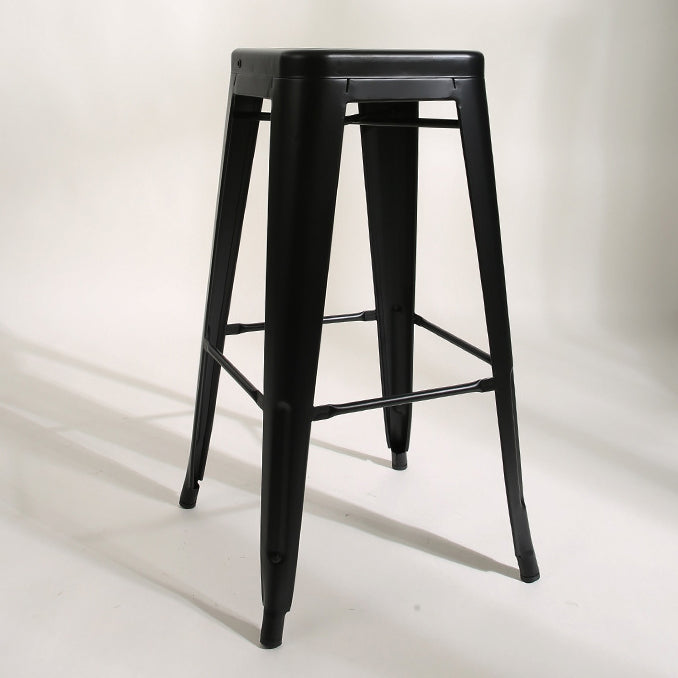 Industrial Bar and Counter Stool Metal Square Stool with 4 Legs Black 1 Piece Clearhalo 'Bar Furniture' 'Bar Stools' 'bar_stools' 'furn' 'furn_bar_stools' 'Furniture' 'furniture_bar_stools' 'Kitchen & Dining Furniture' 4780305