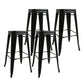 Industrial Bar and Counter Stool Metal Square Stool with 4 Legs Black 4 Piece Set Clearhalo 'Bar Furniture' 'Bar Stools' 'bar_stools' 'furn' 'furn_bar_stools' 'Furniture' 'furniture_bar_stools' 'Kitchen & Dining Furniture' 4780309