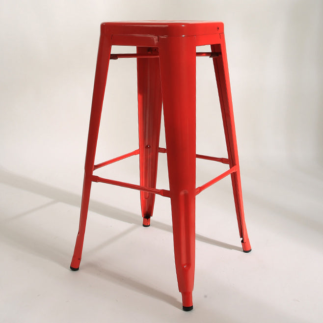 Industrial Bar and Counter Stool Metal Square Stool with 4 Legs Red 1 Piece Clearhalo 'Bar Furniture' 'Bar Stools' 'bar_stools' 'furn' 'furn_bar_stools' 'Furniture' 'furniture_bar_stools' 'Kitchen & Dining Furniture' 4780310