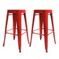 Industrial Bar and Counter Stool Metal Square Stool with 4 Legs Red 2 Piece Set Clearhalo 'Bar Furniture' 'Bar Stools' 'bar_stools' 'furn' 'furn_bar_stools' 'Furniture' 'furniture_bar_stools' 'Kitchen & Dining Furniture' 4780313